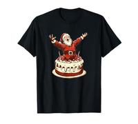 Impresionante Papá Noel Sale de Pie para los Amantes de los Pasteles Festivos Camiseta
