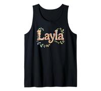 Impresionante Primer Nombre Layla Cottagecore Girl Birthday Party Camiseta sin Mangas