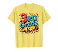 Impresionante Regalo de celebración de año Escolar para niño de Tercer Grado Camiseta, Hombre, Limón, XL