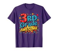 Impresionante Regalo de celebración de año Escolar para niño de Tercer Grado Camiseta, Hombre, Morado, M