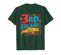 Impresionante Regalo de celebración de año Escolar para niño de Tercer Grado Camiseta, Hombre, Verde Bosque, S