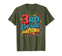 Impresionante Regalo de celebración de año Escolar para niño de Tercer Grado Camiseta, Hombre, Verde Oliva, 3XL