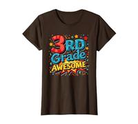 Impresionante Regalo de celebración de año Escolar para niño de Tercer Grado Camiseta, Mujer, Marrón, 3XL