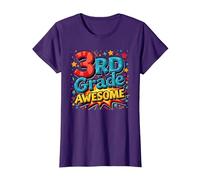 Impresionante Regalo de celebración de año Escolar para niño de Tercer Grado Camiseta, Mujer, Morado, XXL