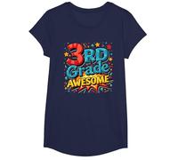 Impresionante Regalo de celebración de año Escolar para niño de Tercer Grado Camiseta, Niñas, Azul Marino, M