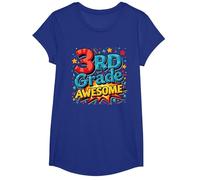 Impresionante Regalo de celebración de año Escolar para niño de Tercer Grado Camiseta, Niñas, Azul Real, M