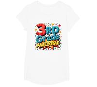 Impresionante Regalo de celebración de año Escolar para niño de Tercer Grado Camiseta, Niñas, Blanco, S
