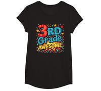 Impresionante Regalo de celebración de año Escolar para niño de Tercer Grado Camiseta, Niñas, Negro, XS