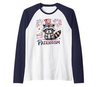 Impresionante RIZZ 'EM con Patriotismo Mapache I Put Tism Dad Camiseta Manga Raglan