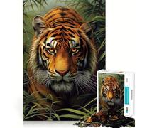 Impresionante Rompecabezas de Tigre de 1000 Piezas para Adultos Juguete de lógica Mental Alivia la tensión Corte Firme 38x26cm