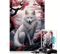 Impresionante Rompecabezas de Zorro Blanco para Adultos, 1000 Piezas, Juguete de lógica, vínculo Familiar, Corte de precisión, cálida Sorpresa 38x26cm