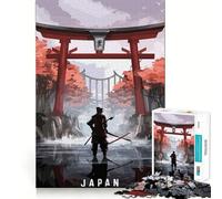 Impresionante Rompecabezas japonés con Puerta Torii para Adultos,1000 Piezas,Juego para estimular la Mente,Piezas de Ajuste preciso,Actividad Relajante para Grupos en Interiores (38x52cm)