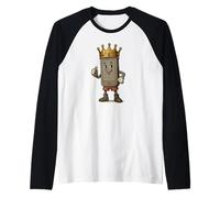 Impresionante teléfono con corona real para rey y reina Camiseta Manga Raglan
