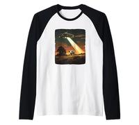 Impresionante vaca radiante por un OVNI alienígena para divertirse con disfraces cósmicos Camiseta Manga Raglan