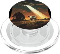 Impresionante vaca radiante por un OVNI alienígena para divertirse con disfraces cósmicos PopSockets PopGrip para MagSafe