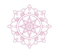 Impresionante y encantador mandala dibujado a mano. Pegatinas de pared 67.2x67.4cm Removible sin dejar pegamento Rosa