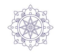 Impresionante y encantador mandala dibujado a mano. Pegatinas de pared de vinilo 67.2x67.4cm Incluye kit de película de transferencia Azul oscuro