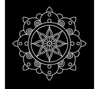 Impresionante y encantador mandala dibujado a mano. Pegatinas de pared de vinilo 67.2x67.4cm Vinilos para ventanas Blanco