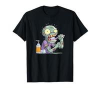 Impresionante Zombie Dientes Cepillado con Cepillo De Dientes Traje Camiseta