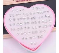 Impresionantemente hermosa, una colección completa de 36 pares de aretes florales para mujer con cristales (n.º 2)
