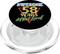 Impresionantes 58 años, 58 años de juegos retro y diseño de nivel superior PopSockets PopGrip para MagSafe
