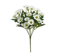 Impresionantes flores artificiales para jardín, ramo de simulación realista de boda (blanco)