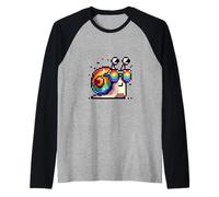 Impresionantes gafas de sol de arco iris lindo caracol Camiseta Manga Raglan