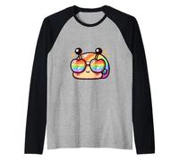 Impresionantes gafas de sol de arco iris lindo caracol Camiseta Manga Raglan