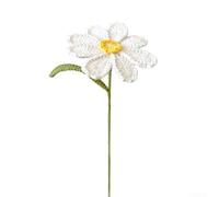Impresionantes ramos de flores de ganchillo hechos a mano, decoraciones florales de punto para tu espacio (blanco)