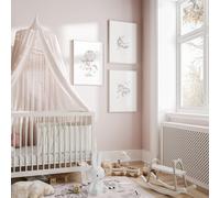 Impresiones artísticas de pared para guardería, juego de 3 cuadros de pared, enmarcados, sin marco, decoración de habitación de unicornio, colgantes de pared arcoíris, dormitorio de niñas sin marco