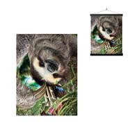 Impresiones de arte de pared lenticular 3D de LiveLife: colgando desde Deluxebase. Cartel de perezoso 3D sin marco. Decoracin de pared perfecta. Ilu