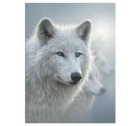 Impresiones de arte de pared lenticular 3D LiveLife - Blanco de Deluxebase. Póster de 3D Lobo Conejo sin marco. Un perfecto adorno para la pared. Obra de arte original con licencia del renombrado