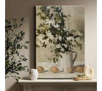 Impresiones de arte de pared moderno con una combinación de flores vintage y elementos de limón, perfectas para decoración de interiores (50 x 70 cm/sin marco)