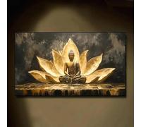 Impresiones de arte de pared moderno sobre lienzo, pintura de estatua de Buda de loto, decoración artística para el hogar, habitación, religión (60 x 120 cm)