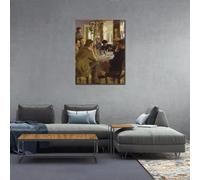 Impresiones de arte figurativo español sobre lienzo, pintura al óleo, obra de Peder Severin, almuerzo, restaurante impresionista, decoración del hogar (60 x 90 cm)