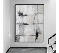 Impresiones de efectos visuales sobre lienzo, pintura al óleo, estilo nórdico abstracto, moderno, blanco y negro, arte simple, imagen para decoración de pared del hogar (70 x 100 cm/sin marco)