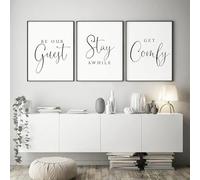 Impresiones de estilo nórdico sobre lienzo, pintura "Be Our Guest", arte de pared en lienzo para sala de estar y dormitorio, decoración del hogar, 30 x 40 cm, 3 piezas sin marco