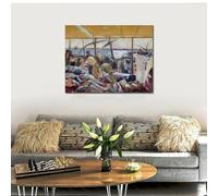 Impresiones de paisajes impresionistas sobre lienzo, pintura de Joaquín Sorolla, paisaje marino de pescadores valencianos, obra de arte para decoración del hogar (30 x 45 cm)