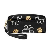 Impresiones de Patas de Perro Sories Impresas, Bolsa de Maquillaje Bolsa de cosméticos Bolsa de Aseo de Viaje portátil Estuche de Cuero para Mujeres y niñas