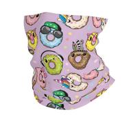 Impresiones Divertidas De Donas De Dibujos Animados Polainas De Cuello 26X30Cm Durable Calentador De Cuello Protección UV Pasamontañas para Caza Hombre Mujer
