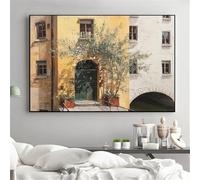 Impresiones en lienzo, arte de pared, pintura, paisaje urbano italiano, carteles vintage de olivos verdes, imágenes para decoración del hogar (35 x 50 cm)