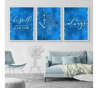 Impresiones en lienzo, arte de pared, póster, "Be Still Love is Patient I am with you Always Verse", pintura en lienzo, impresiones para decoración del hogar (50 x 75 cm, 3 piezas)