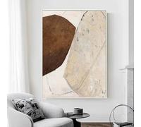 Impresiones en lienzo con efecto visual, abstracción geométrica, arte wabi-sabi orgánico, minimalista, para sala de estar zen (40 x 60 cm, sin marco)