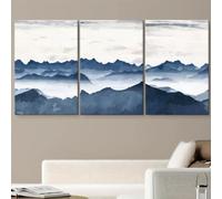 Impresiones en lienzo con efecto visual, modernas pinturas minimalistas de paisajes con tinta, para decorar la sala de estar, la entrada, el estudio y la pared (30 x 45 cm, 3 unidades)