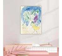 Impresiones en lienzo de Marc Chagall «Recordando a Bella, 1949», pintura al óleo, cuadro decorativo, decoración de pared, decoración del hogar (70 x 110 cm)