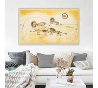 Impresiones en lienzo de Paul Klee «Una manada de leones», pintura al óleo sobre lienzo, obra de arte, decoración de pared, decoración del hogar y la sala de estar (50 x 80 cm)