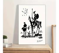 Impresiones en lienzo de Picasso, Don Quijote, boceto de estilo nórdico para sala de estar, dormitorio, oficina, decoración del hogar (60 x 90 cm)