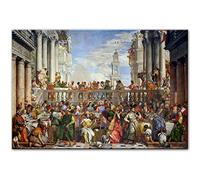 Impresiones en lienzo La boda en Cana 1563 Arte de la pared famoso Reproducciones de pintura en lienzo Paolo Veronese Decoración decorativa 50x70cm Sin marco