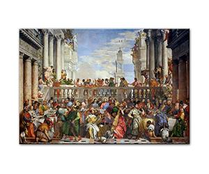 Impresiones en lienzo La boda en Cana 1563 Arte de la pared famoso Reproducciones de pintura en lienzo Paolo Veronese Decoración decorativa 50x70cm Sin marco
