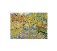 Impresiones en Lienzo Paisaje-Puente Otoño-Cuadro sobre Lienzo-Imagen Artística Decoración-Famoso Pintura Reproducciones 80x110cm31x43inches Sin Marco